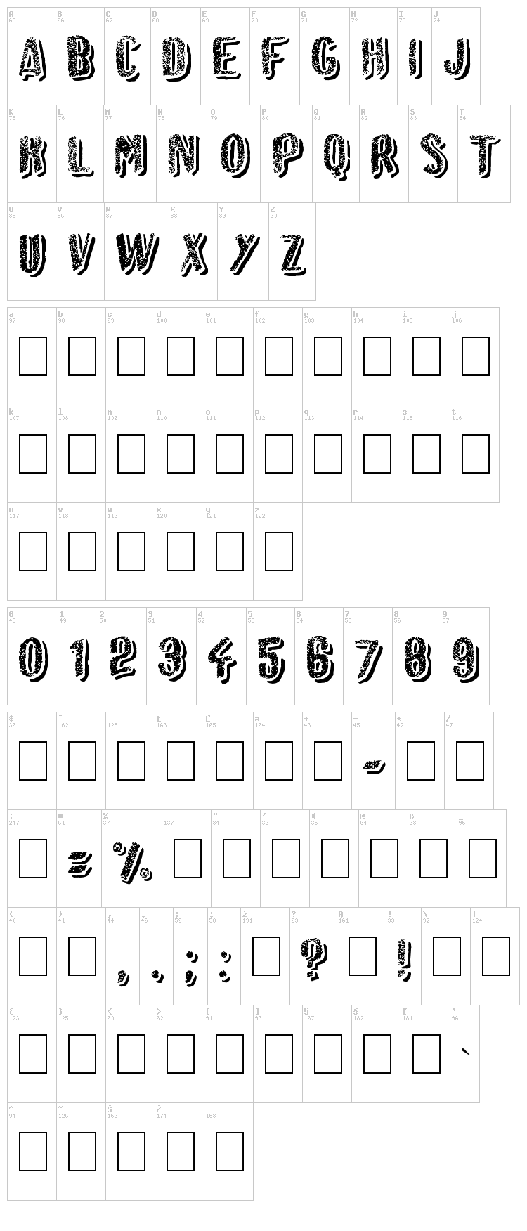 Afro Add font map